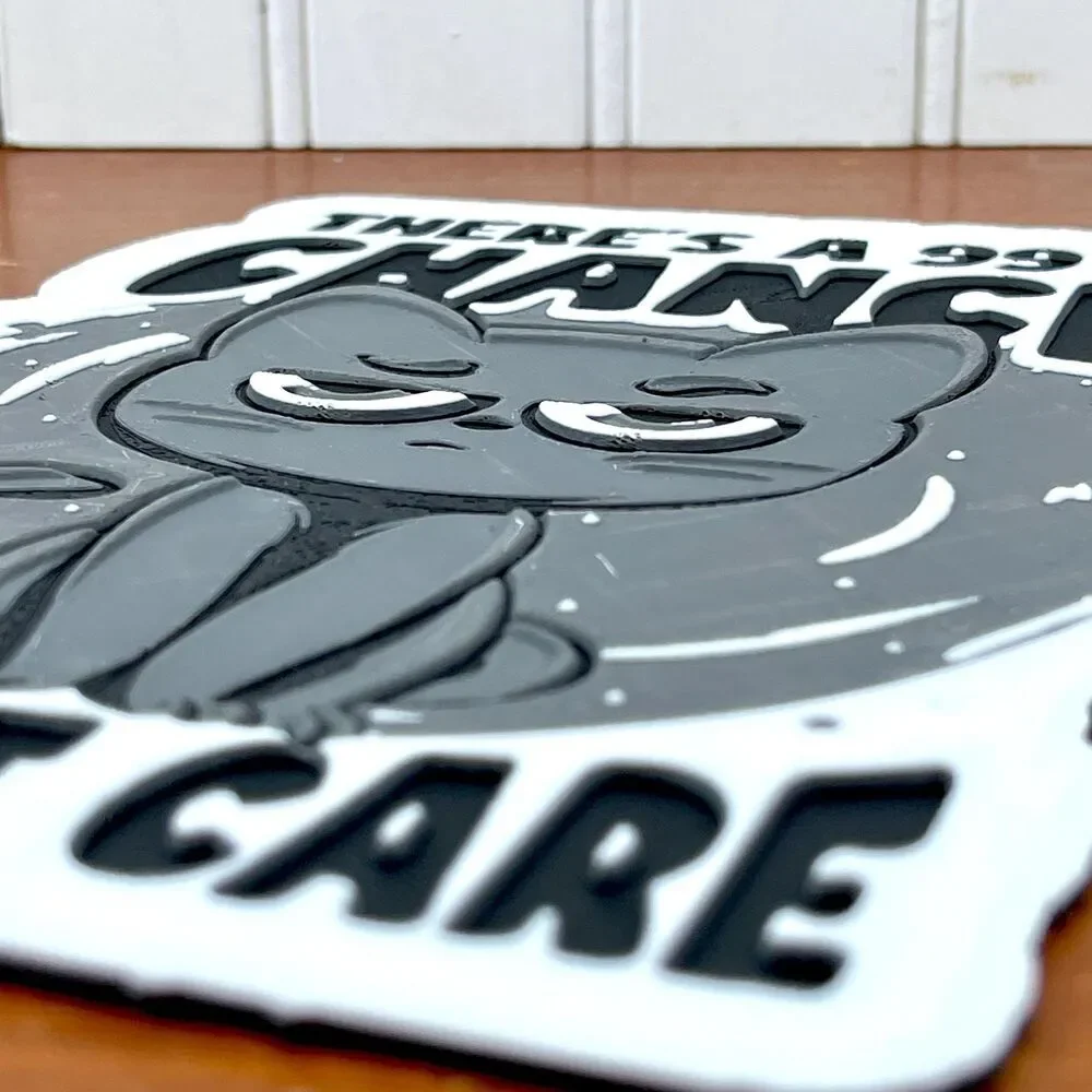 Wall Art, 99% Chance I Don’t Care, Funny Cat Sign, Cat Attitude